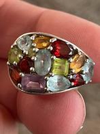 Zilveren vintagering met edelstenen, Ophalen of Verzenden, Dame of Heer, Zilver, Kleiner dan 17