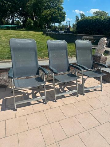 3x Crespo camping kampeer stoelen stoel grijs beschikbaar voor biedingen