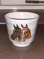 Vintage bloempot paarden Frankton Tegelen, Rond, Ophalen of Verzenden, Aardewerk, Minder dan 40 cm
