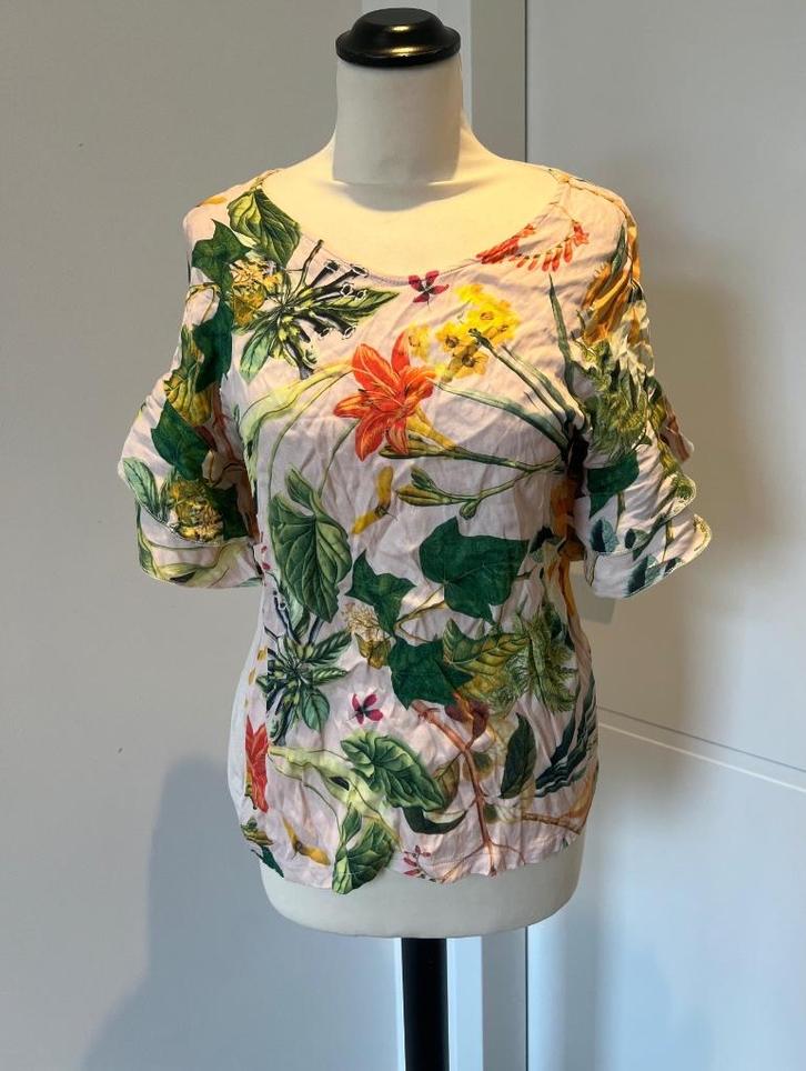 Heel goed roze groen Marc Aurel top shirt blouse bloem S 36, Kleding | Dames, Blouses en Tunieken, Zo goed als nieuw, Maat 36 (S)