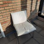 Leren Stoel met IJzeren Frame - Wit, Ophalen of Verzenden