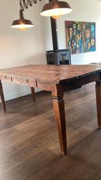 Teak tafel  met robuust blad, Ophalen, Gebruikt, 200 cm of meer, 50 tot 100 cm