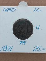Nederland 1 cent 1821, Postzegels en Munten, Ophalen of Verzenden
