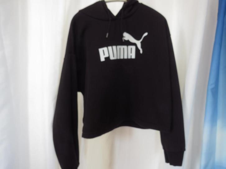 zwarte kortere oversized hoodie mt M Puma, Kleding | Dames, Truien en Vesten, Gedragen, Maat 36 (S), Zwart, Ophalen of Verzenden