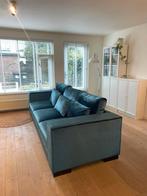 Blauwe velvet Bank, Ophalen, Zo goed als nieuw, Stof