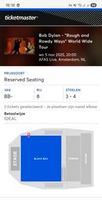 2x Bob Dylan - 5 november - Ziggo Dome, Tickets en Kaartjes, Concerten | Pop, Twee personen, November