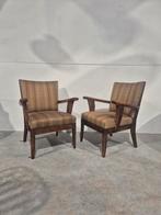 2 art deco fauteuils eiken haagse school, Huis en Inrichting, Fauteuils, Ophalen, Gebruikt, Minder dan 75 cm, Onbekend
