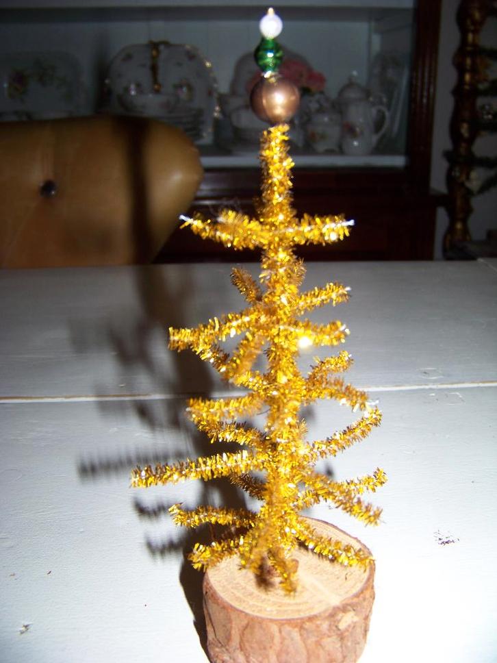 vintage kerstdecoratie, tinselboompje, kerstmannetjes, piek, Diversen, Kerst, Ophalen of Verzenden