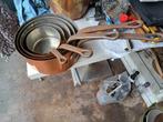 5 Koperen pannen set 12 cm tot 20 cm, Huis en Inrichting, Keuken | Potten en Pannen, Ophalen of Verzenden, Zo goed als nieuw, Overige materialen