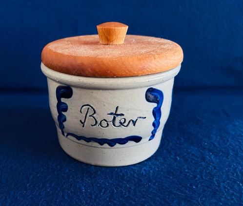 Keulse pot Boter Keuls aardewerk Boterpot Houten deksel, Antiek en Kunst, Antiek | Keukenbenodigdheden, Ophalen