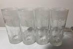 4 Pickwick Ice tea glazen met decoratie. Hoogte 15 cm., Huis en Inrichting, Keuken | Servies, Glas, Overige stijlen, Glas of Glazen