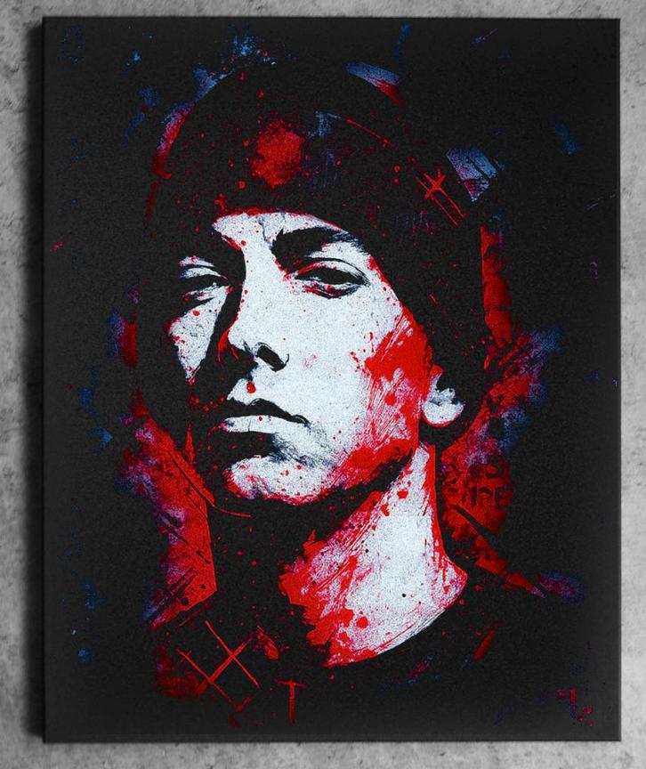 Eminem Handgegraveerde afbeelding op een metalen plaat, Antiek en Kunst, Kunst | Schilderijen | Modern, Verzenden