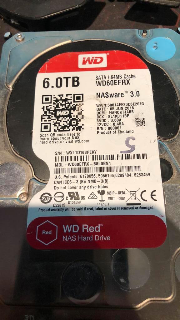 WD Red , 6TB, Computers en Software, Harde schijven, Refurbished, Desktop, Intern, HDD, SATA, Ophalen of Verzenden