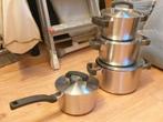 Pannenset Coninal BK, soeppan, pannenkoekenpan en steelpan, Ophalen, Gebruikt, Rvs, Pannenset