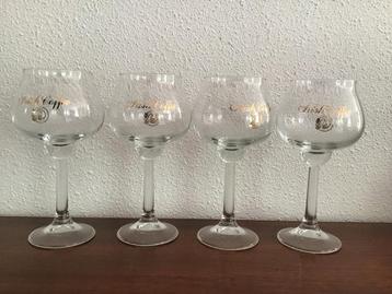 6 Irish Coffee glazen met gouden tekst. beschikbaar voor biedingen