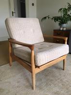 Eiken Vintage fauteuil, Huis en Inrichting, Fauteuils, Ophalen, Hout, Gebruikt, Minder dan 75 cm