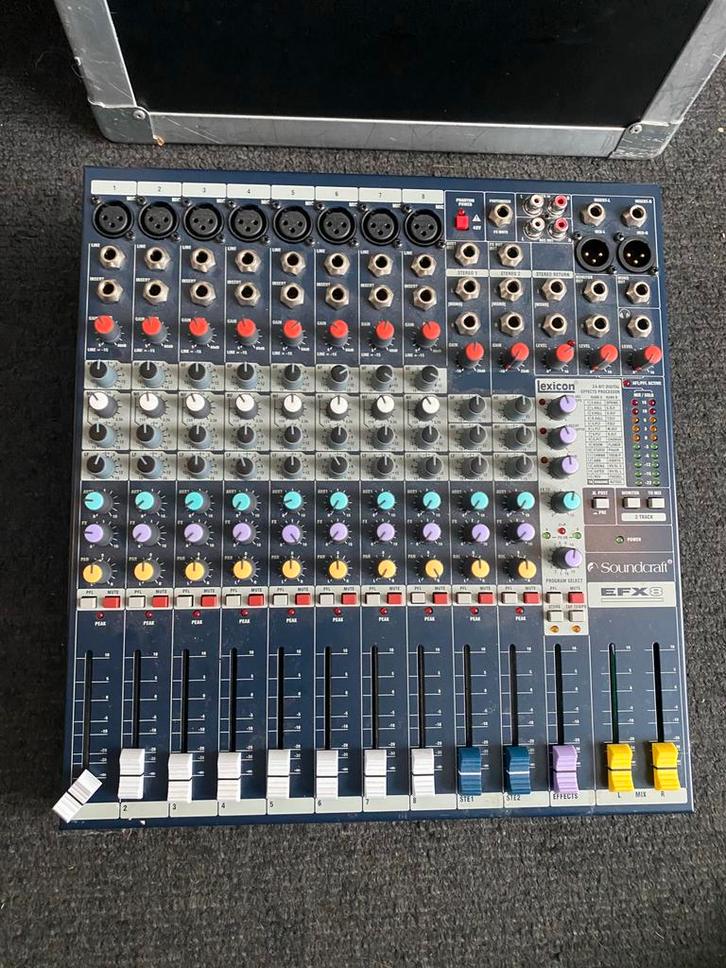 Soundcraft EFX8 mixer >> CHANNEL 1 = defect, Muziek en Instrumenten, Mengpanelen, Gebruikt, 10 tot 20 kanalen, Verzenden