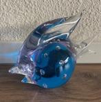 FM Konstglas Sweden – handgeblazen glazen vis, blauw kristal, Ophalen of Verzenden