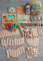 Speelgoedset houten trein rails blokken kralen puzzels duplo, Ophalen, Gebruikt