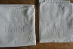 oud bedlinnen Geborduurde versiering met teks GOEDE NACHT, Ophalen of Verzenden