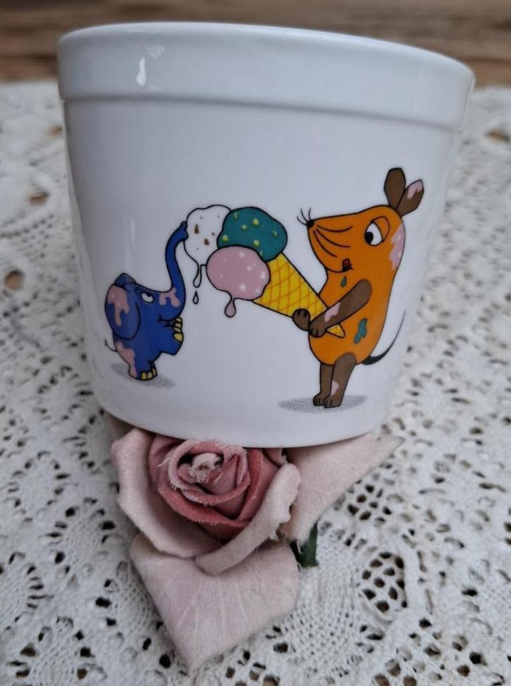 50 Jaar Die Sendung mit der Maus, porseleinen ( ijs) beker, Verzamelen, Film en Tv, Zo goed als nieuw, Tv, Gebruiksvoorwerp, Ophalen of Verzenden