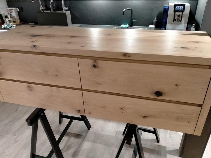 Rustiek Massief eiken houten badmeubel 160cm tbv waskom, Huis en Inrichting, Badkamer | Badkamermeubels, Nieuw, Wastafelkast, Minder dan 100 cm