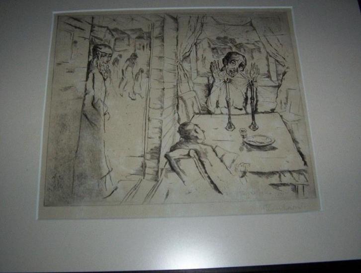 Jacob Steinhardt, droge naald ets, gesigneerd, Antiek en Kunst, Kunst | Etsen en Gravures, Ophalen of Verzenden