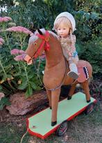 prachtig antiek trekpaard voor o.a. een Käthe Kruse pop, Antiek en Kunst, Ophalen of Verzenden