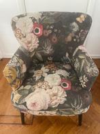 fauteuil met bloemen, Huis en Inrichting, Fauteuils, Ophalen, Minder dan 75 cm, Zo goed als nieuw, Stof