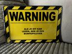 Warning,Bumperkleven, metalen giftcard, Nieuw, Ophalen of Verzenden, Pand50, Info@pand50.nl