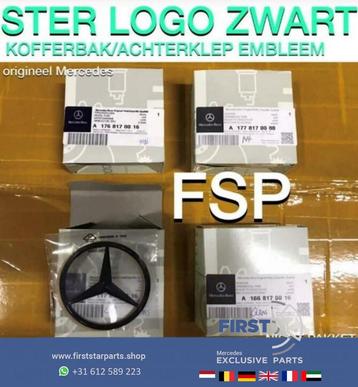 Kofferklep logo Mercedes STER ZWART W204 W205 achterbak logo