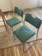 4 buisframe stoelen groen, Huis en Inrichting, Stoelen, Ophalen, Gebruikt, Metaal, Vintage