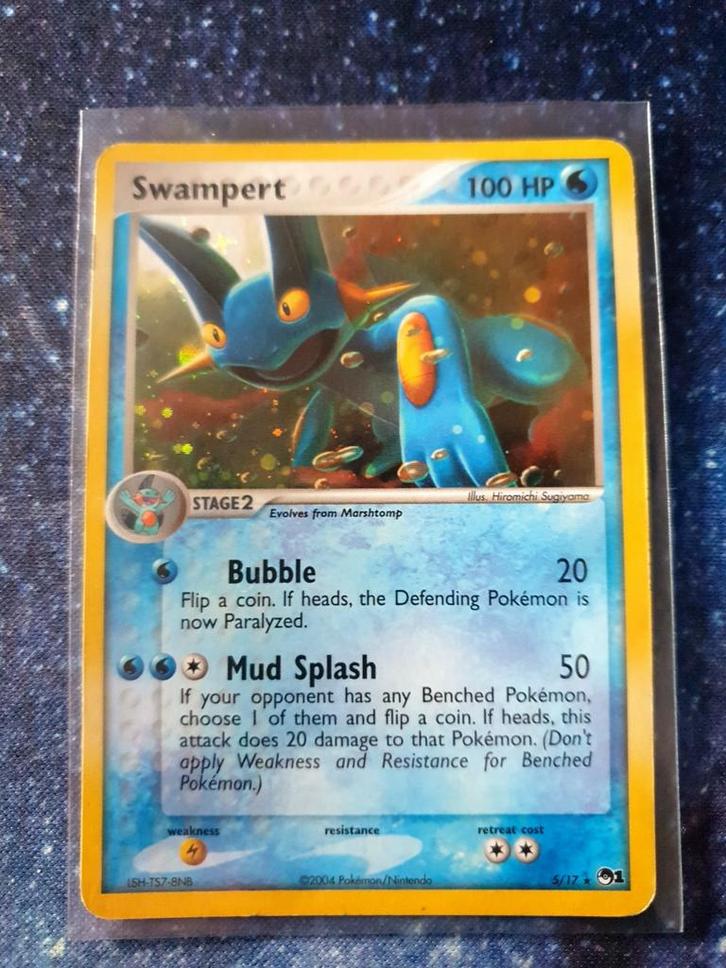 Pokémon kaart Swampert holo #5 Pop Series, Hobby en Vrije tijd, Verzamelkaartspellen | Pokémon, Zo goed als nieuw, Losse kaart