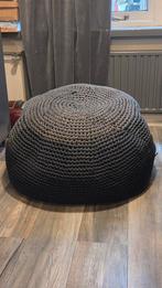 Grijs poef, Gebruikt, Rond, 75 tot 100 cm, Stof