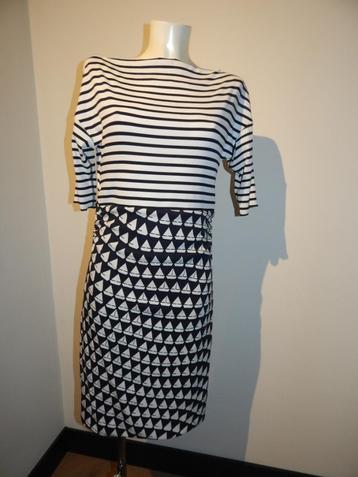 Marccain fijne casual jurk strepen bootjes print marine N4 beschikbaar voor biedingen