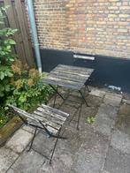 Tuinstoelen met tafel opknapper gratis, Ophalen, Gebruikt, Hout, Inklapbaar