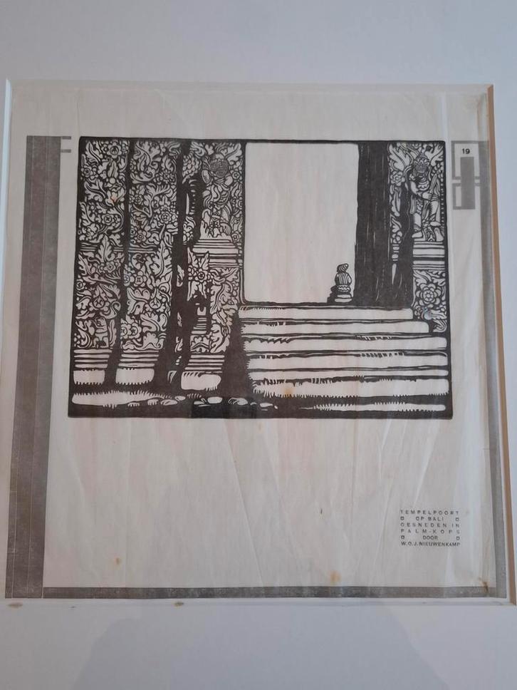 Houtsnede W.O.J Nieuwenkamp., Antiek en Kunst, Kunst | Etsen en Gravures, Ophalen