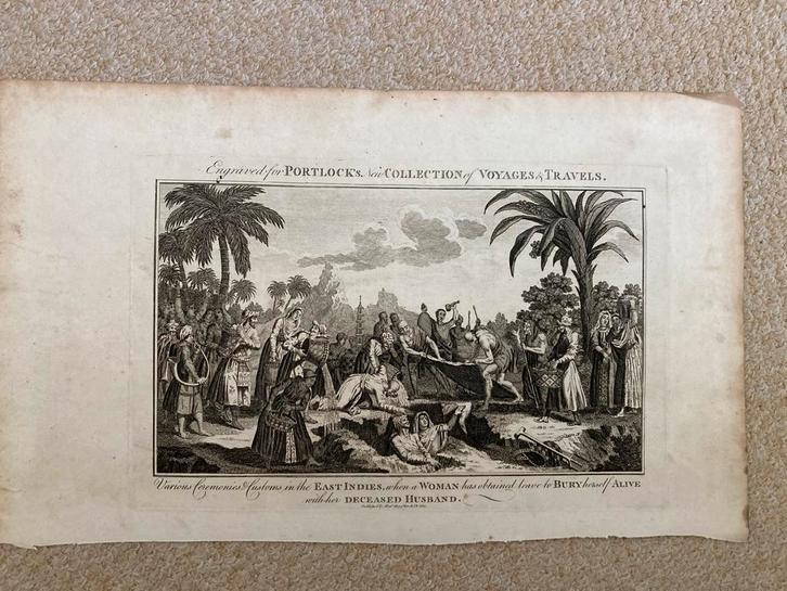 1786: When a woman has obtained leave to bury herself alive., Antiek en Kunst, Kunst | Etsen en Gravures, Ophalen of Verzenden