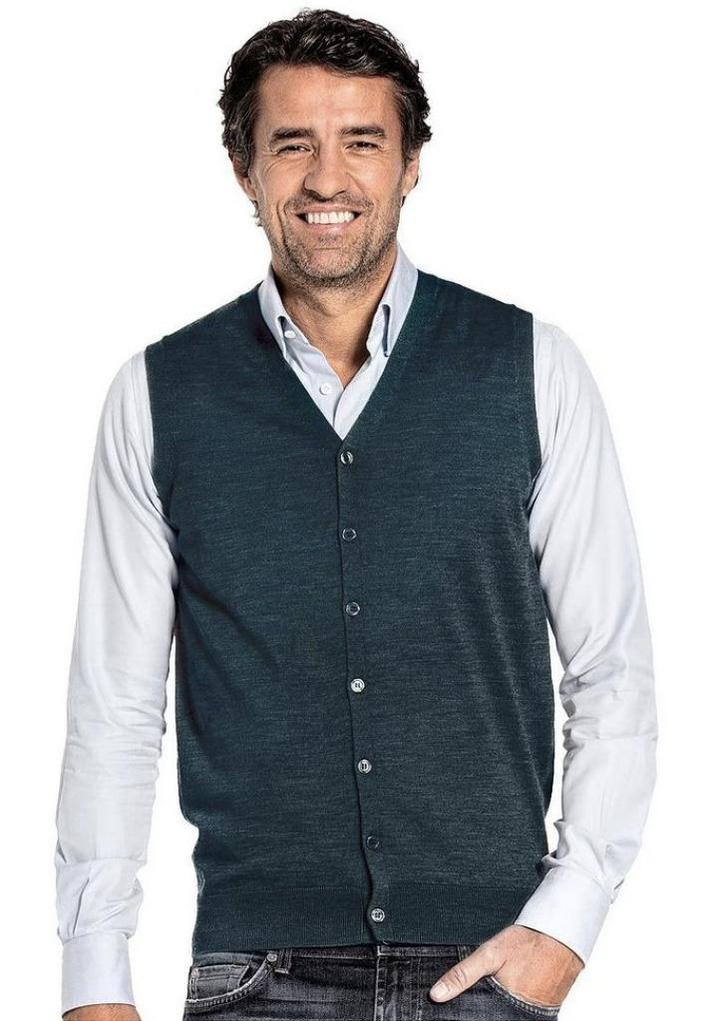 Joe Merino - gilet - L - kleur 'proud peacock' - als nieuw, Kleding | Heren, Truien en Vesten, Zo goed als nieuw, Maat 52/54 (L)