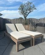 Gommaire sunlounger ligbed Lisa met kussens teak hout, Ophalen of Verzenden, Zo goed als nieuw, Teakhout, Verstelbaar