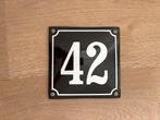 Emaille huisnummer 42, Antiek en Kunst, Ophalen