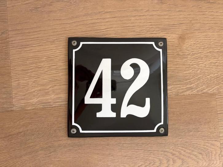 Emaille huisnummer 42, Antiek en Kunst, Antiek | Emaille, Ophalen