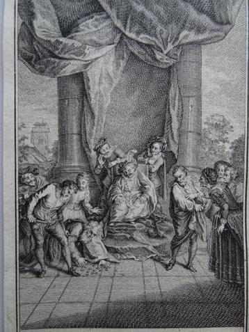 Gravure Don Quichot goudstukken voor stok, HJ Morgan 1750 beschikbaar voor biedingen