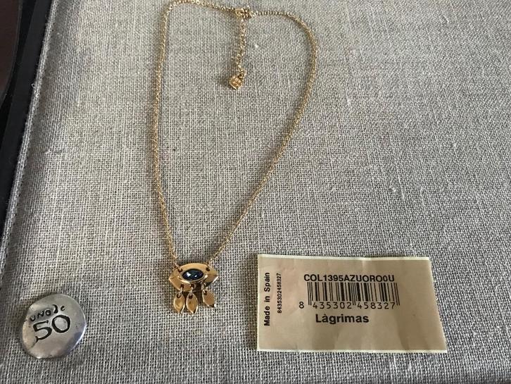 Uno de 50 ketting (45) (99,- = 54,50)(gold )tears., Sieraden, Tassen en Uiterlijk, Kettingen, Nieuw, Overige materialen, Goud