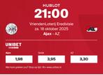 Ajax - AZ 18 oktober, Losse kaart, Eén persoon, Oktober