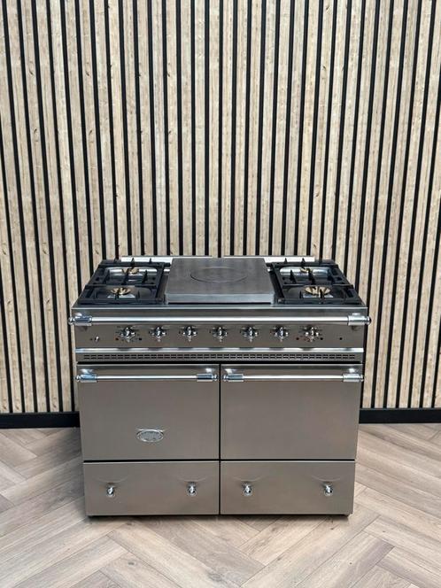 Luxe Lacanche 100cm fornuis Inox dubbele oven + Coup de Feu, Witgoed en Apparatuur, Fornuizen, Vrijstaand, Gas, 5 kookzones of meer