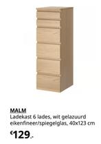 Malm ladekast 6 lades, Ophalen, 5 laden of meer, 50 tot 100 cm, Zo goed als nieuw