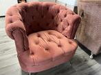 2x Fauteuil gecapitonneerd luxe velvet stof, Ophalen, Minder dan 75 cm, Nieuw, Stof