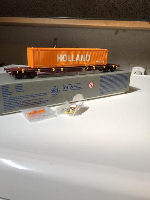 LS Models 32 132 Sgs 6435B0 met 45 ft Holland Container., Hobby en Vrije tijd, Modeltreinen | H0, Nieuw, Wagon, Gelijkstroom, Overige merken