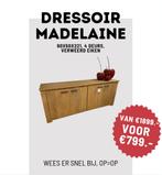 Dressoir Madelaine 90x50x221 uit showroom eiken, Huis en Inrichting, Ophalen, Met deur(en), Eikenhout, Nieuw